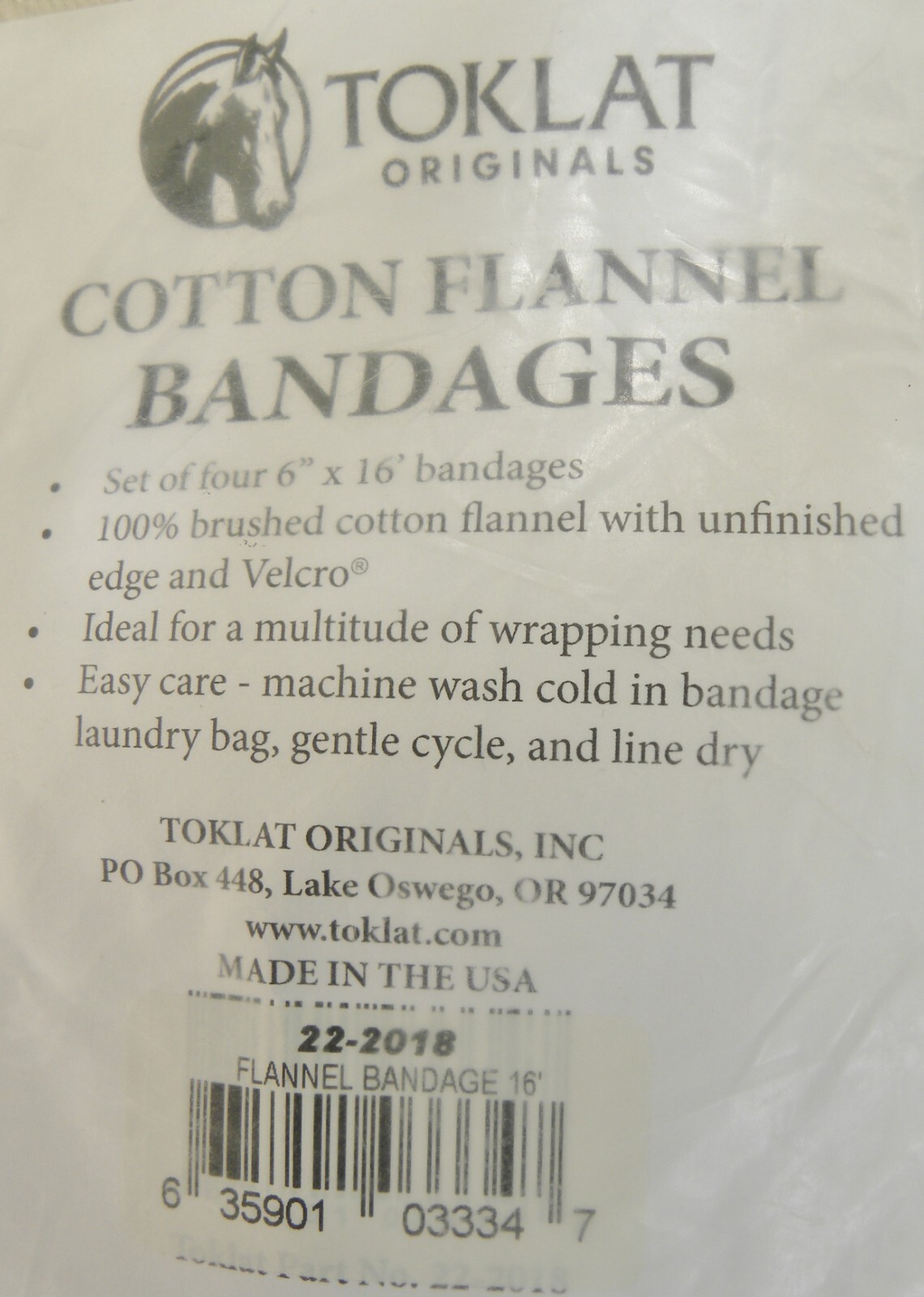 NEW! Quality USA TOKLAT 4 Pack Cotton Flannel Leg Bandages 6" X 16' HTF 4 HORSE