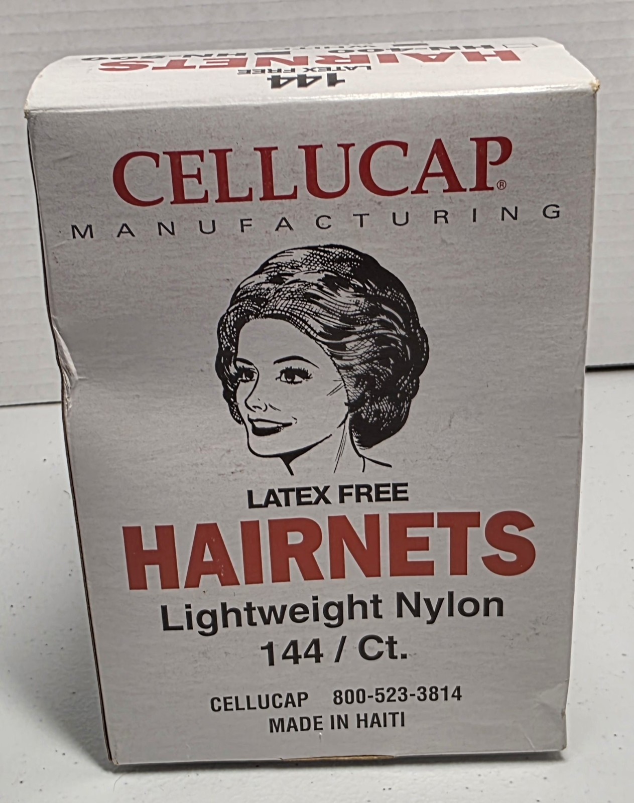 Cellucap Latex Free Hairnets HN-500 White Lightweight Nylon 144 Open Box