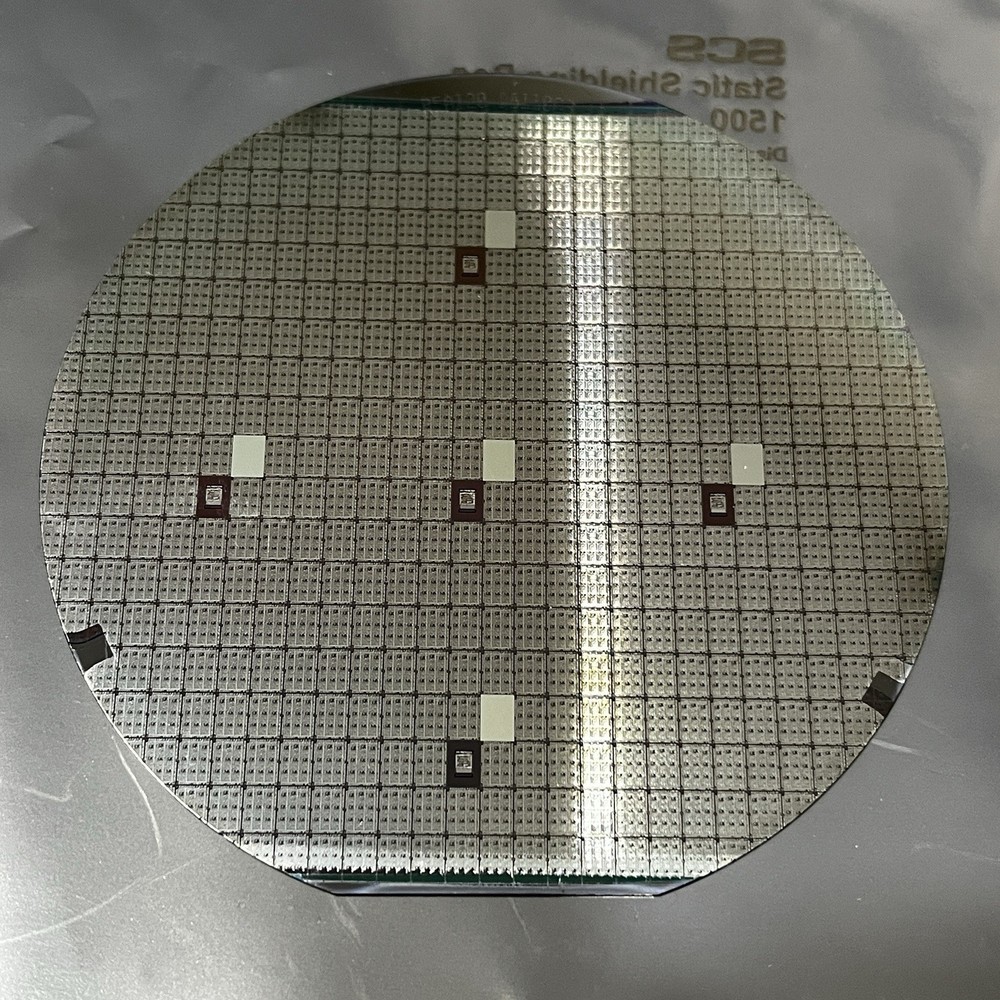 4 Inch Silicon Wafer With Dotted, Rectangular Die, As Pictured