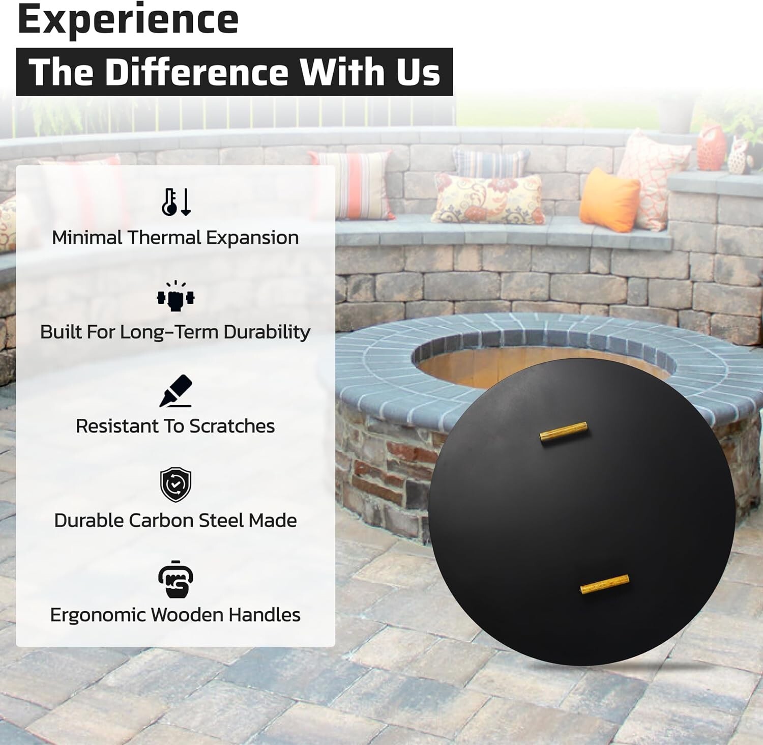 FEBTECH Fire Pit Shield 38 Inch - Compatible with Fire Pits Diameter Up to 36"