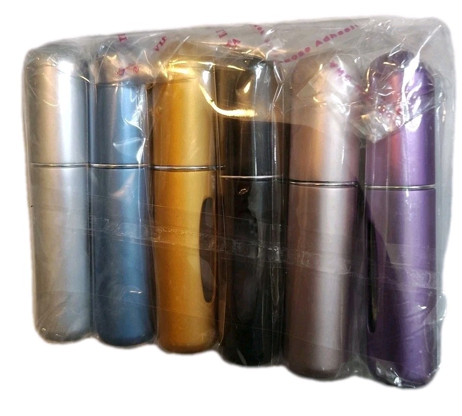 6pc  Mini Portable Travel Refillable Perfume Atomizer Pump Spray Bottle Empty