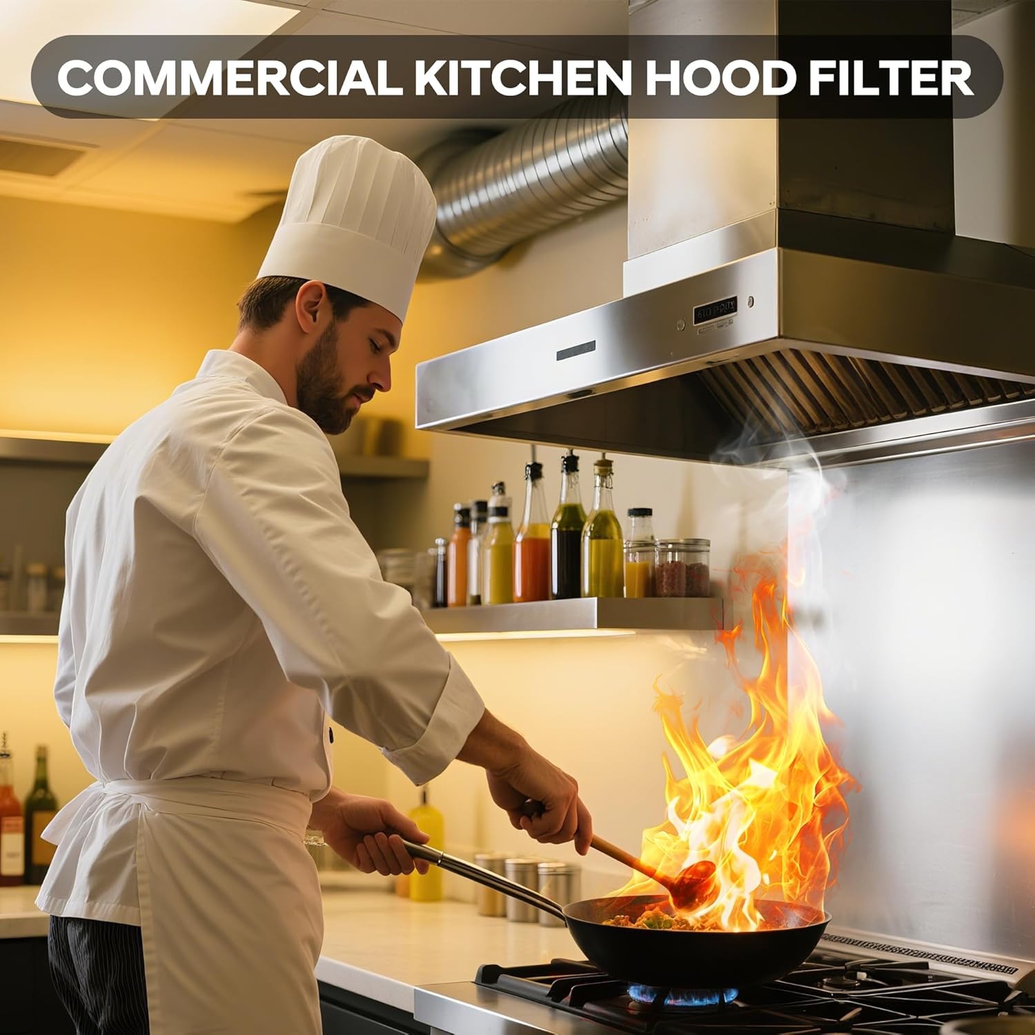 5PCS Commercial Hood Filters Stainless Steel 4 Grooves Range 19.5x24.5x1.9 Inch