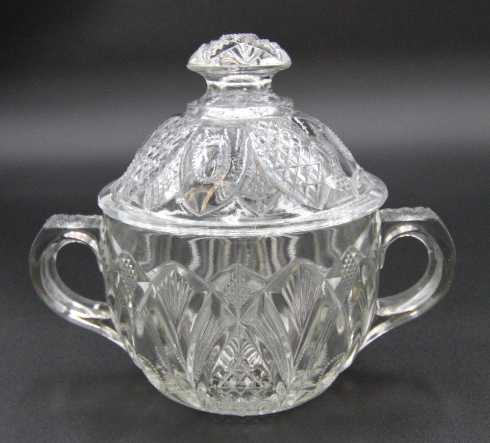 Two Handled Covered Candy Dish Sugar Bowl