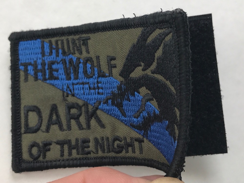 THIN BLUE LINE LONE WOLF DARK NIGHT Police SWAT Tactical Hook/Loop Patch
