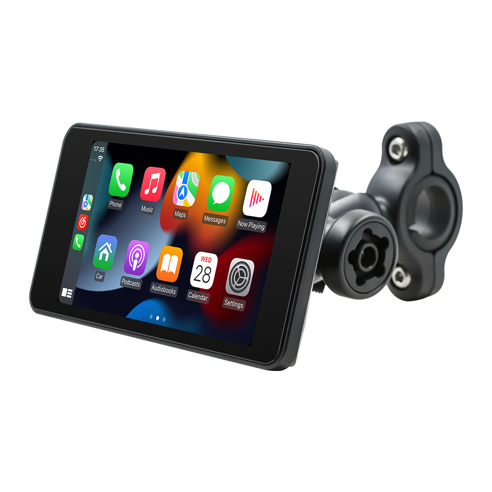 5" Waterproof Motorcycle Navigator Portable Wireless CarPlay Android Auto Screen