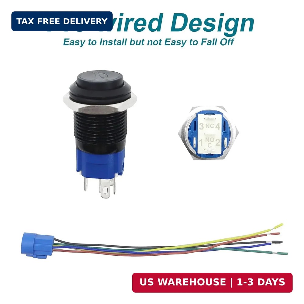 Horn Button, Momentary Push Button Switch, Horn Switch for Car Modification, Pus