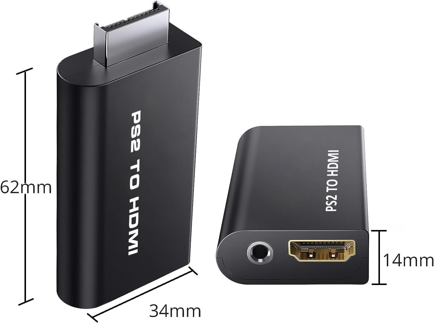 PS2 to HDMI Video Converter Adapter with 3.5mm Audio Output for HDTV Monitor Lot