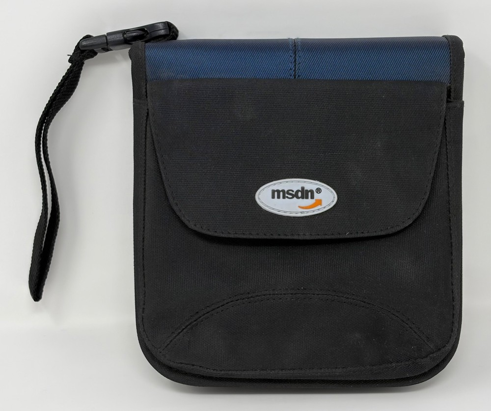 Microsoft MSDN CD DVD Carrying Case Wallet Black Blue Developer Tech Collectible