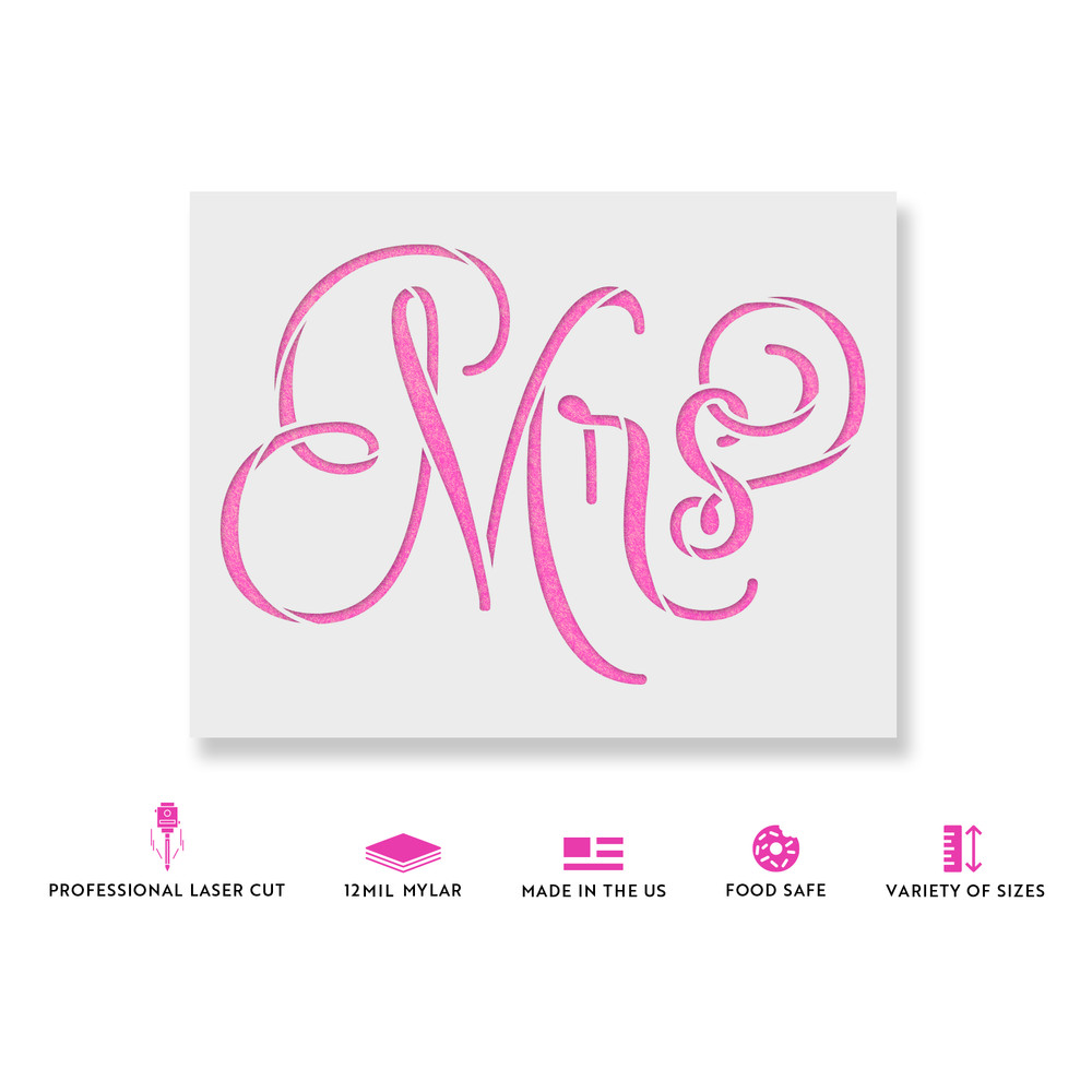 Mrs Wedding Label Stencil
