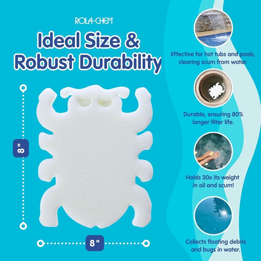 2 Pack Scumbug Spa & Pool Scum Absorber - Lasting Durability & Reusability