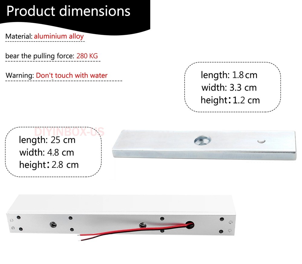 Door Access Control System, Electric Magnetic Lock, 2 Wireless Remote Controls