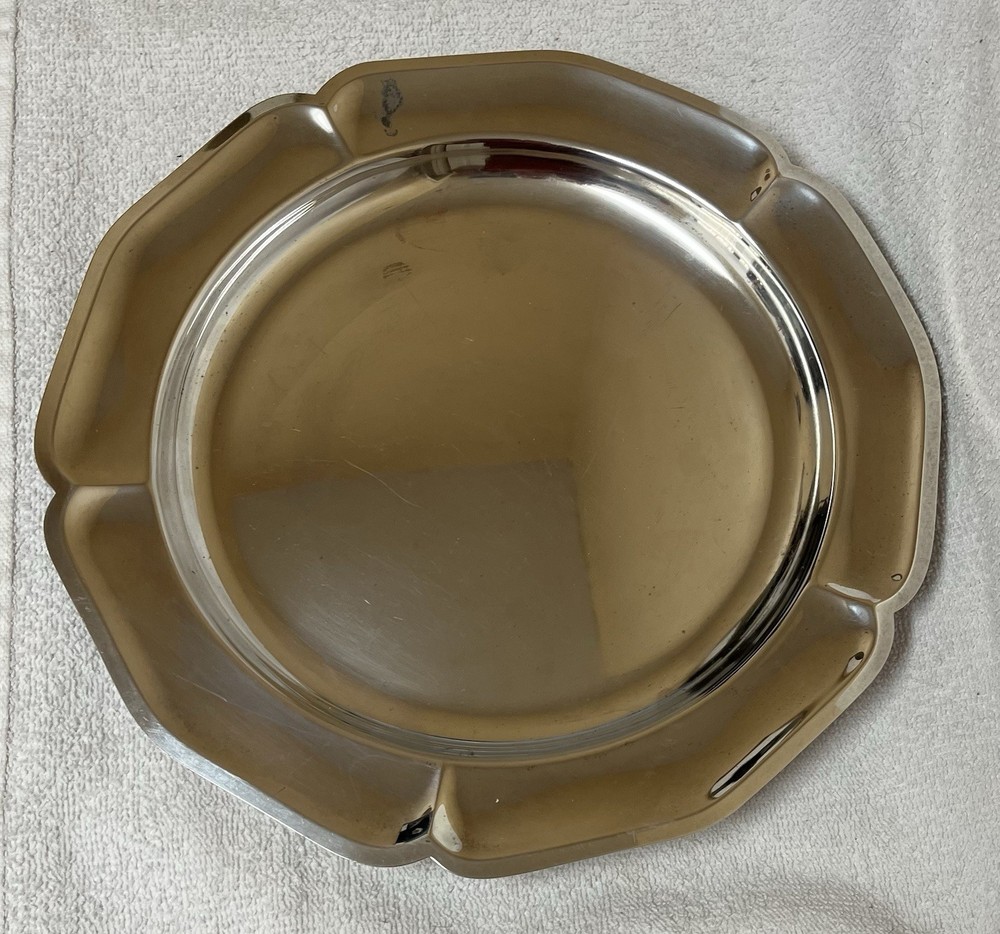 WM Rogers International Silver Co Silverplate Serving Tray 11.5" Decagon Polygon