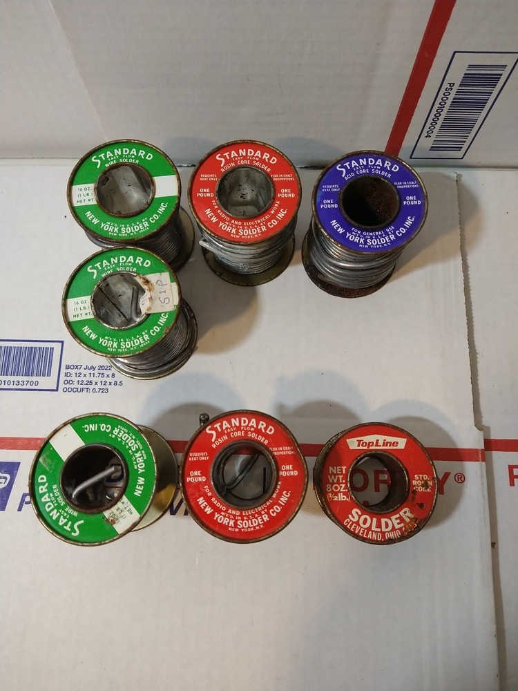 5 Pounds Assorted 1/8" Rosin Core Solder Acid Core Solid Wire Solder READ