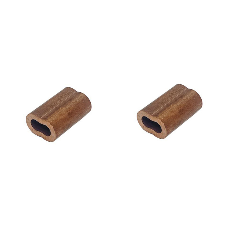 3/8" Copper Crimping Loop Sleeve Wire Rope Sleeves Double Barrel Ferrule 2 Pc