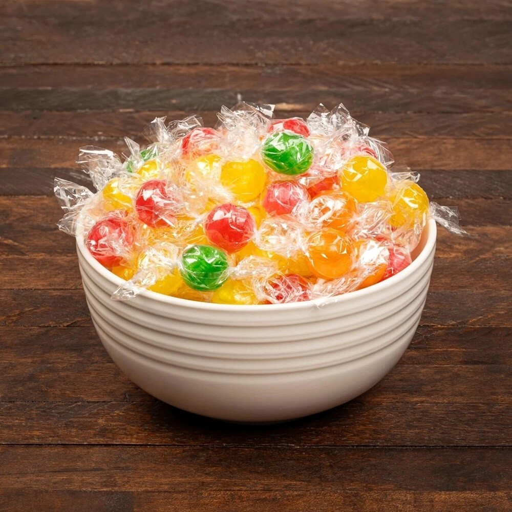 Sour Assorted Fruit Balls, Individually Wrapped, Bulk Hard Candy - 5 Pounds