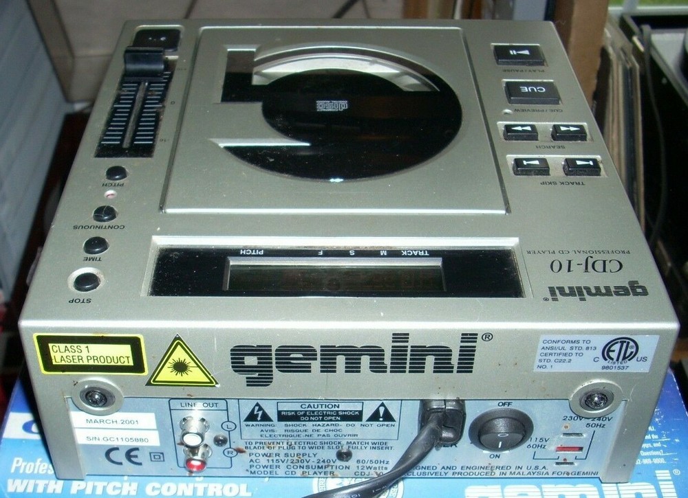 GEMINI CDJ-10 CD player , with BOX , PITCH DOES NOT WORK