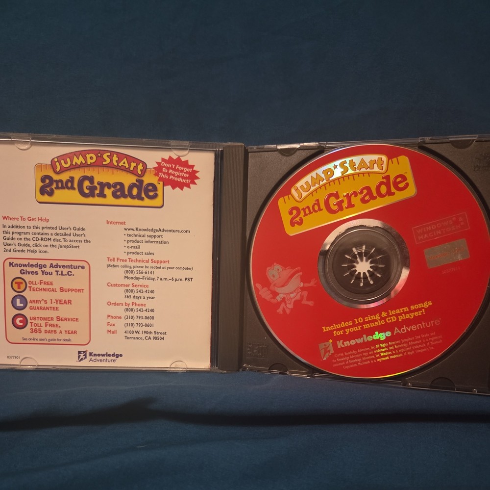 RARE JumpStart: Learning System 2nd Grade (PC CD-ROM, 1996) Knowledge Adventure