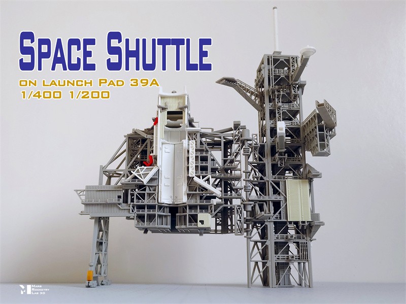 1/400 Space Shuttle on Launch PAD 3D Printing Model Builded A set