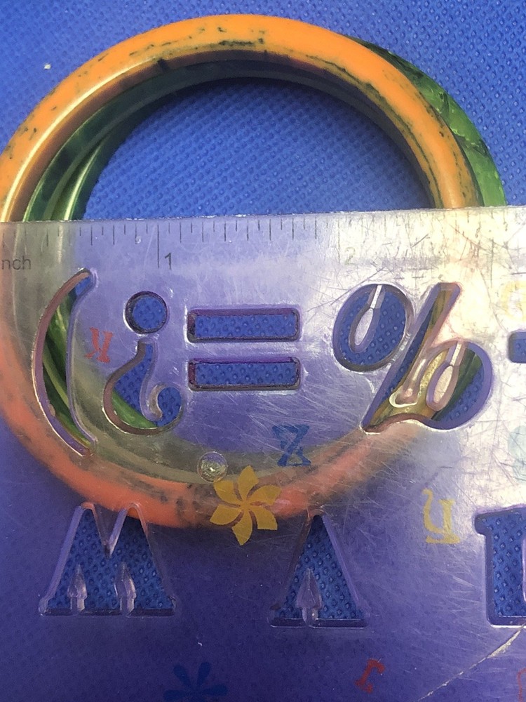 VTG BAKELITE TESTED STACKABLE MULTI COLORED SPACER BANGLE BRACELETS SET OF FOUR