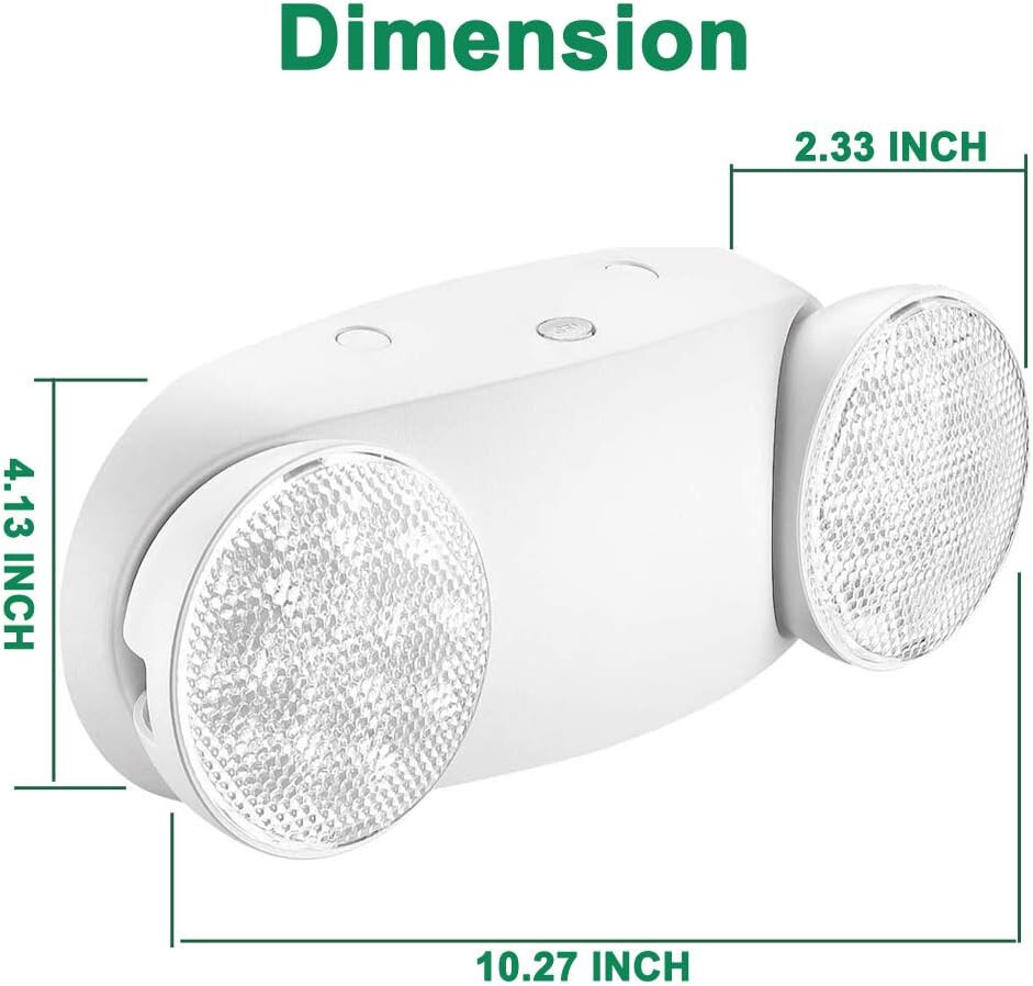 12 pack LED Emergency Light White, Exit Sign Light Adjustable Dual Head Battery