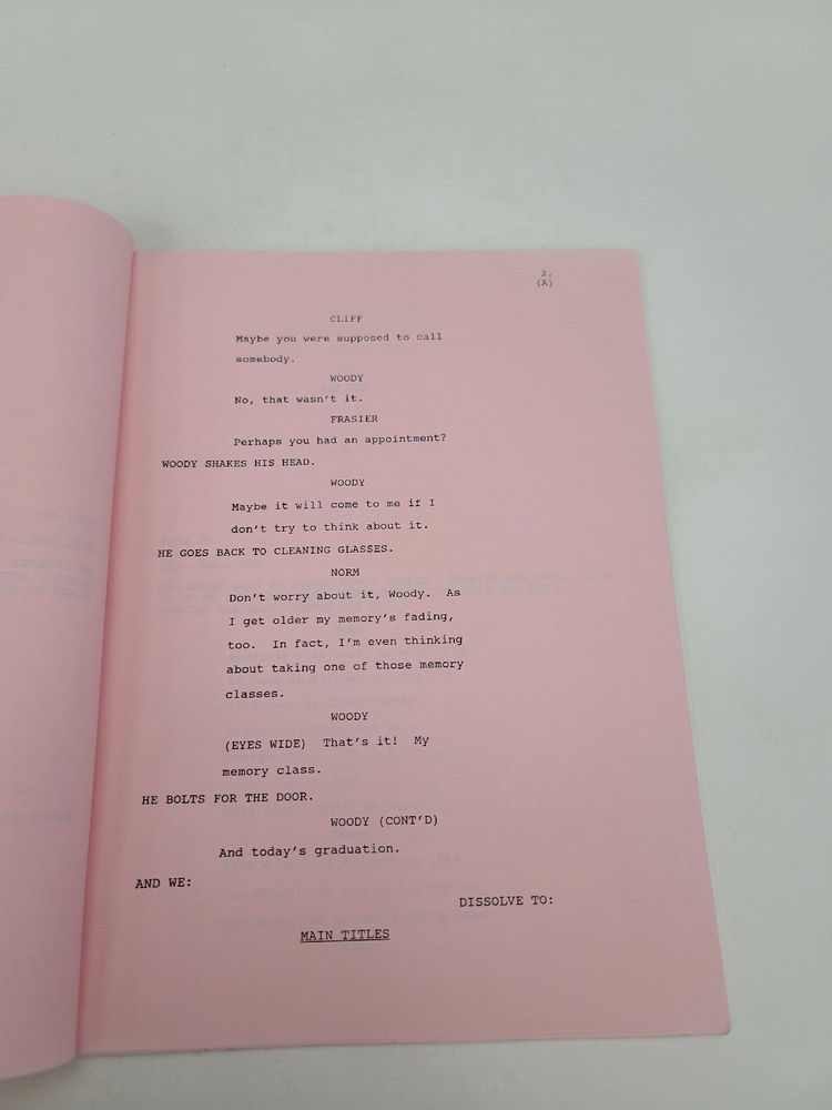 CHEERS / David Angell 1993 TV Script, Tom Berenger "The Guy Can't Help It"