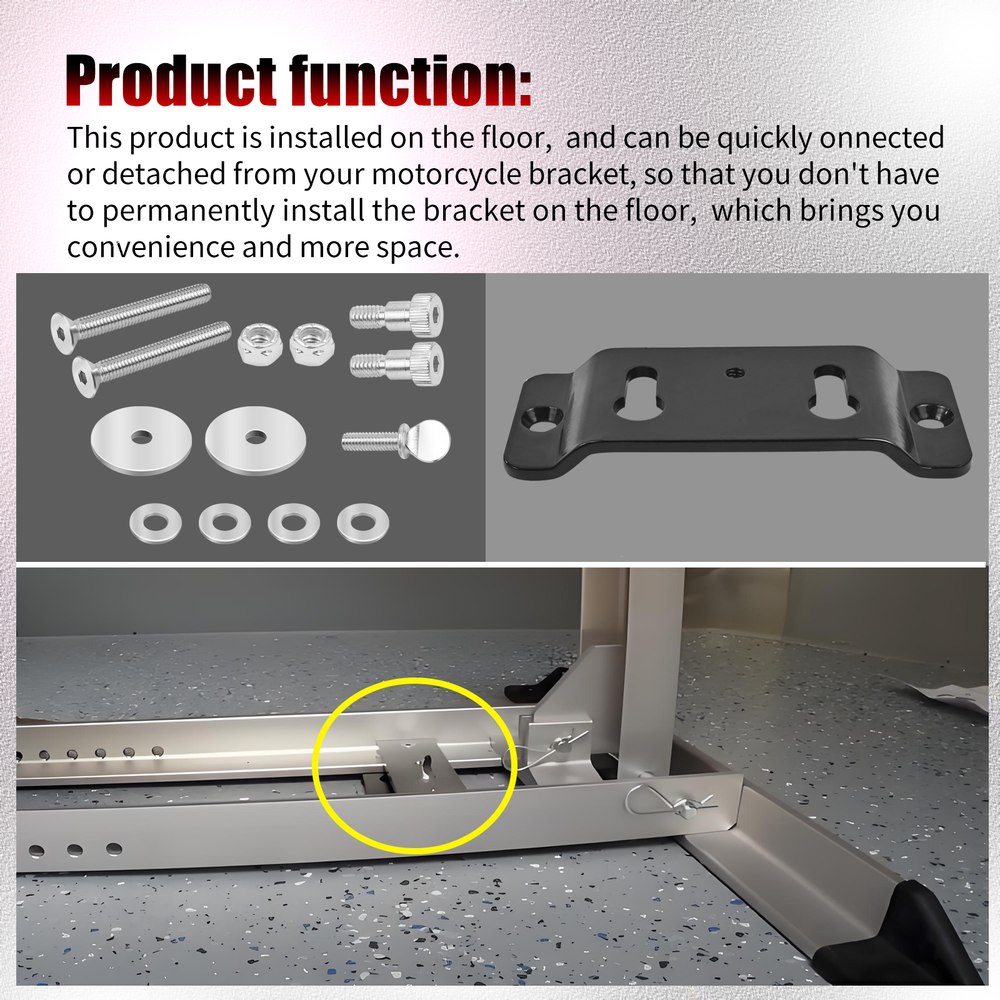 Motorcycle Trailer Stop Adapter For Condor TK-3000 Chock Pit-Stop Wheel System
