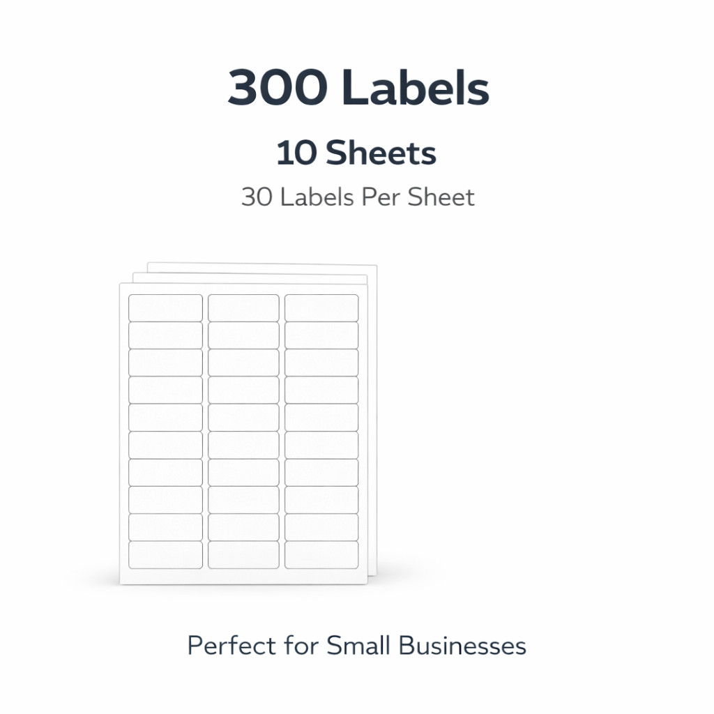 Address Labels 1x2-5/8 White Laser Printer 30 Per Sheet 5160 Compatible