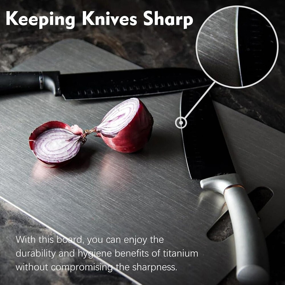 Titanium Cutting Board Double-Sided Titanium Cutting Boards for Kitchen Camping