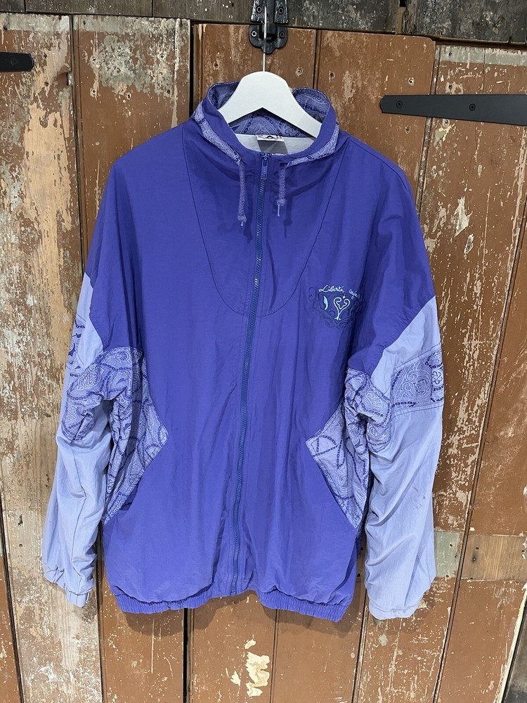 Active Swiss-Design Track Jacket Lined Purple Full Zip Men's Large