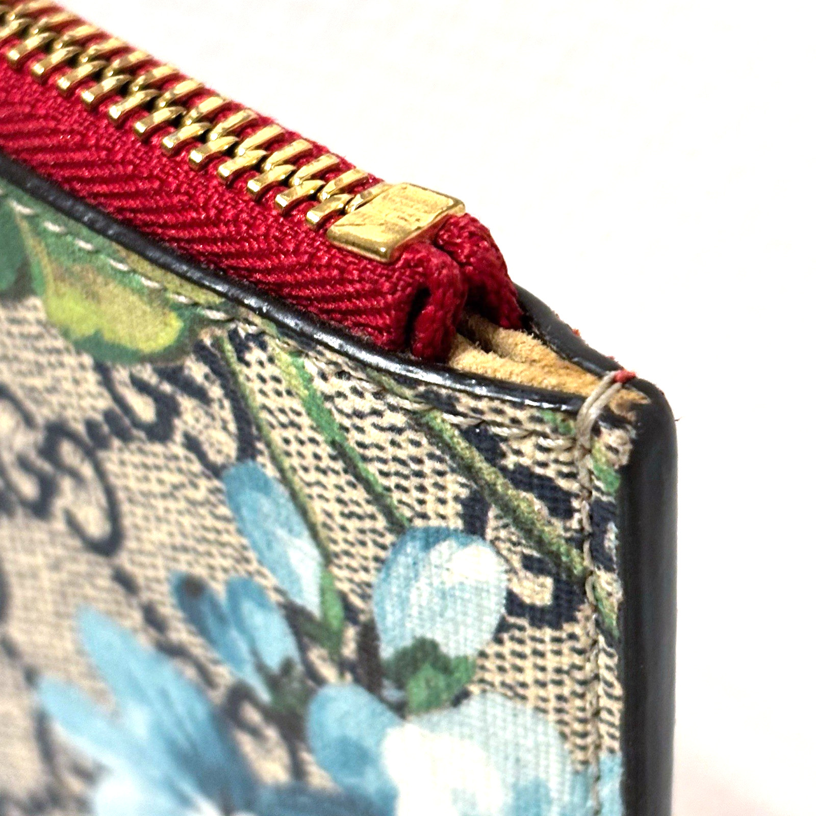 GUCCI Blooms Clutch Bag Purse Flower GG Blue Flora Authentic