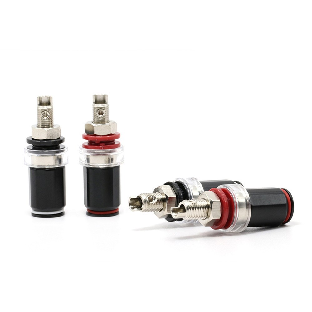 4Pcs Lockable Rhodium Plated HiFi Amplifier Speaker Binding Post Socket Terminal