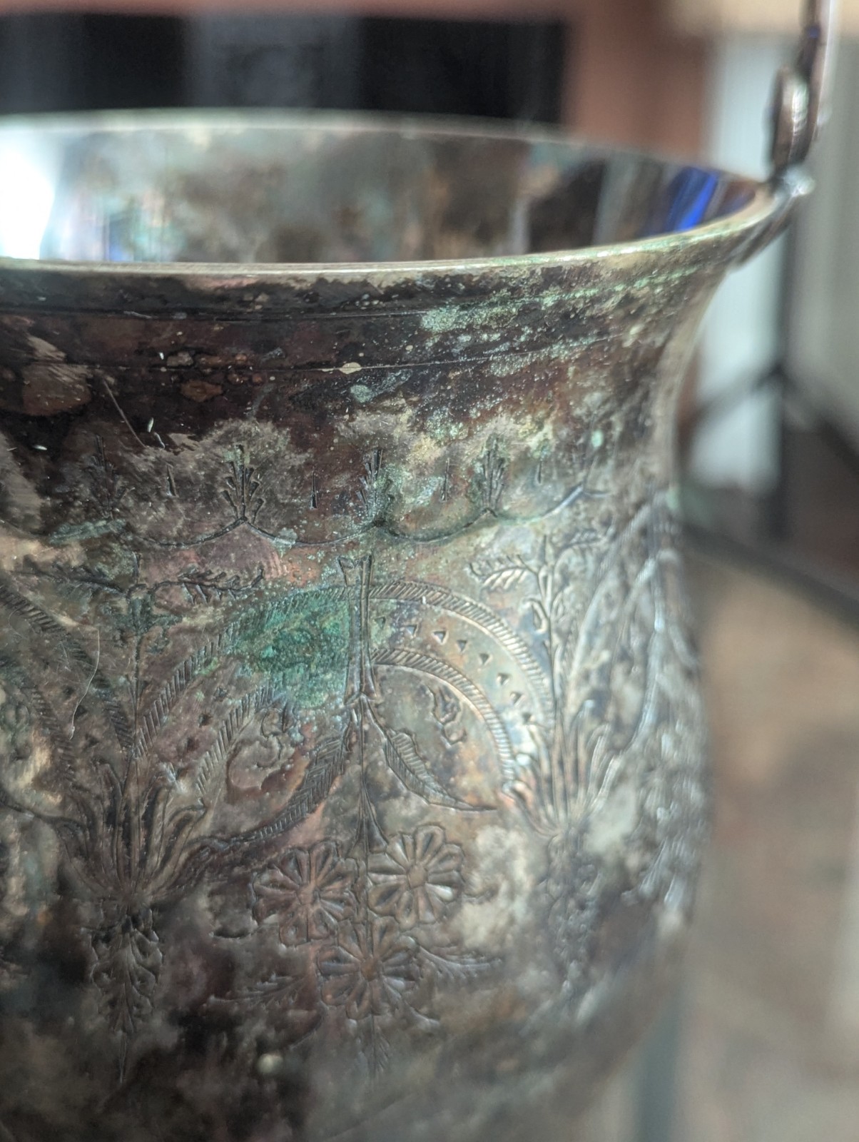 Antique Meriden Britannia Silverplate Buscuit Bucket India Pattern Victorian EPN