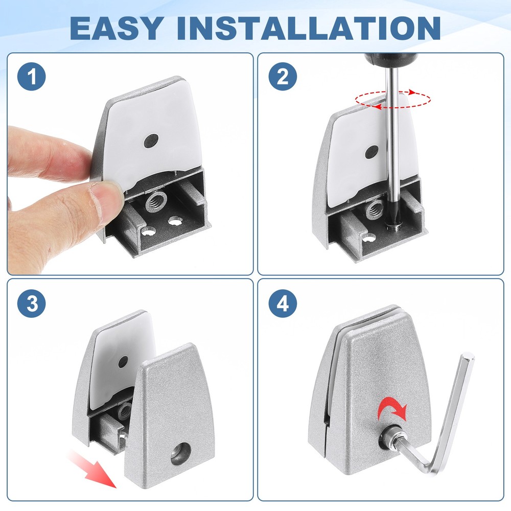 Partition clamp 1.7x1.1x2.4", 8pc, matte white