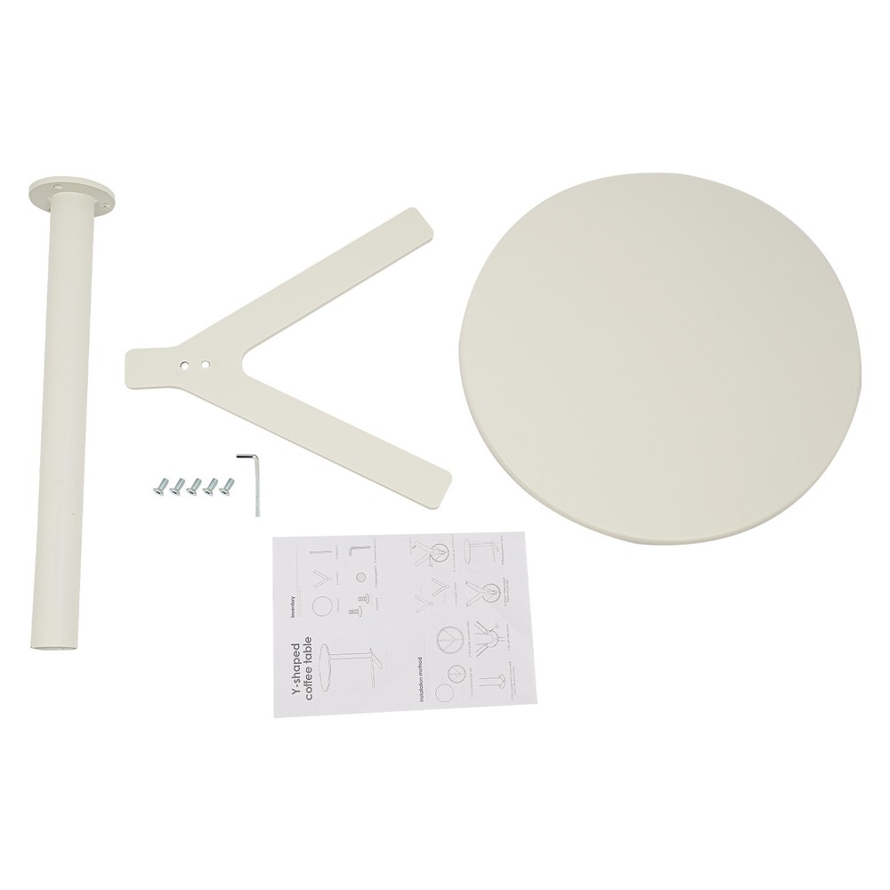 Round Side Table with Y-shaped Base, Side Table for Small Spaces,Couch End Table