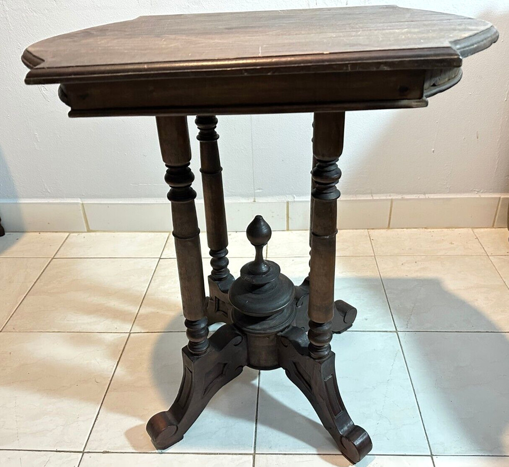 Antique French Mahogany Solid Wooden Side Table