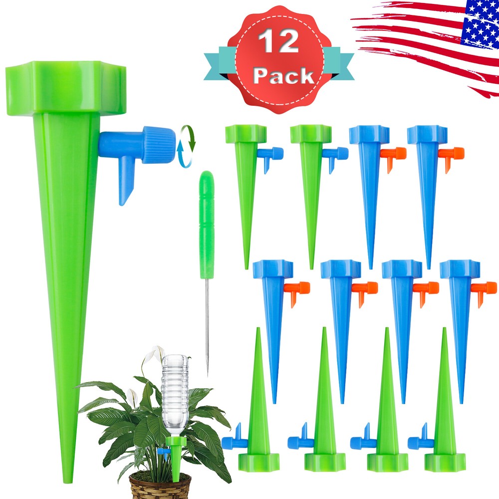 Spikes Irrigation Drip 12PCS Plant Self Watering Control Valve Devices Release