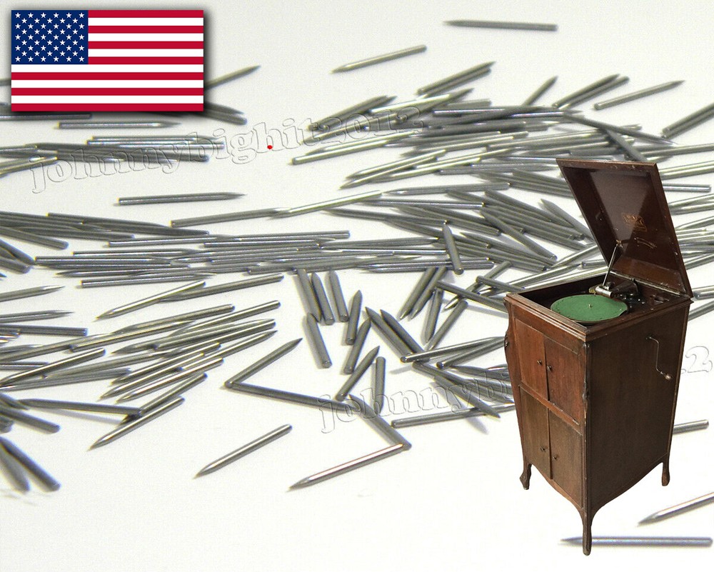100 MEDIUM TONED record player NEEDLE PACK for Hand Crank Phonograph Gramophone