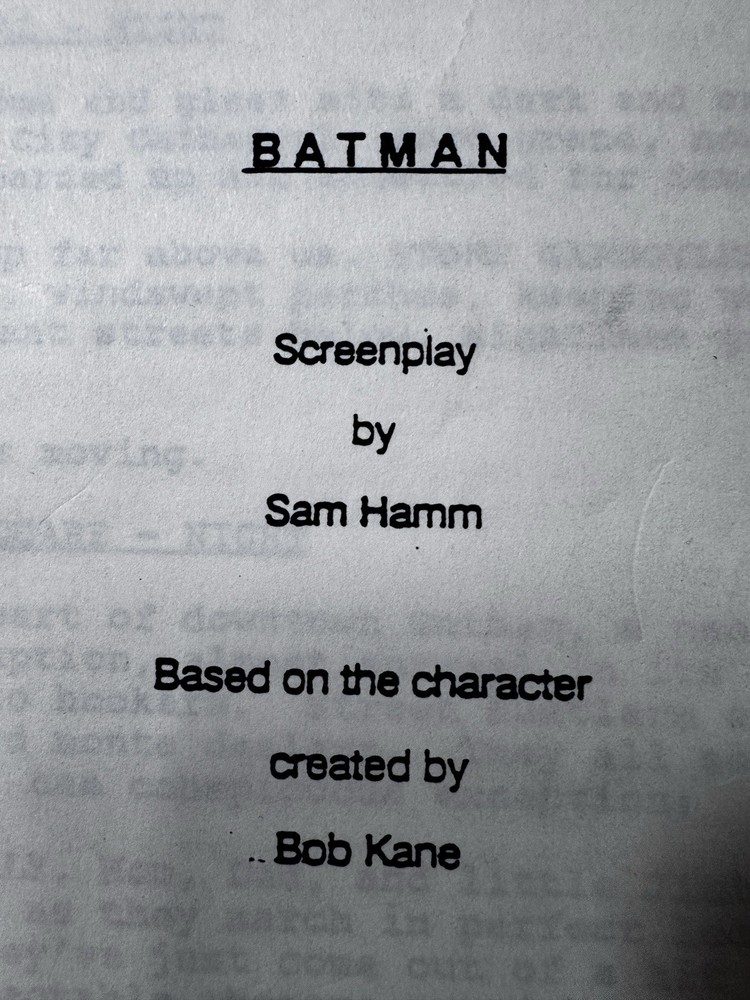 BATMAN Screenplay Script by Sam Hamm Third Draft 1988 READ DESCRIPTION