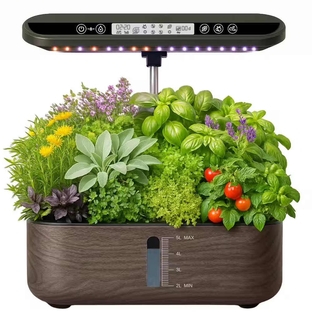 14-Pod Hydroponic Growing System W/Led Grow Light, LCD Display, Smart Timer, Wat