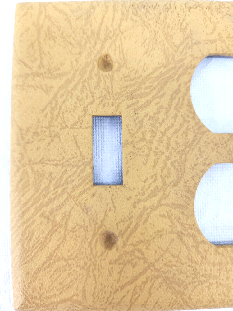 Vintage Eagle Bakelite Toggle Switch Duplex Outlet Wall Plate Cover Suede Look