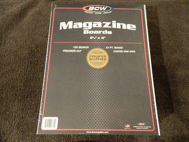 100 New BCW Magazine Resealable Bags And Boards - Acid Free - Archival Storage