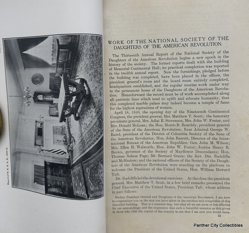 1910 Report National Society Daughters of the American Revolution DAR Americana