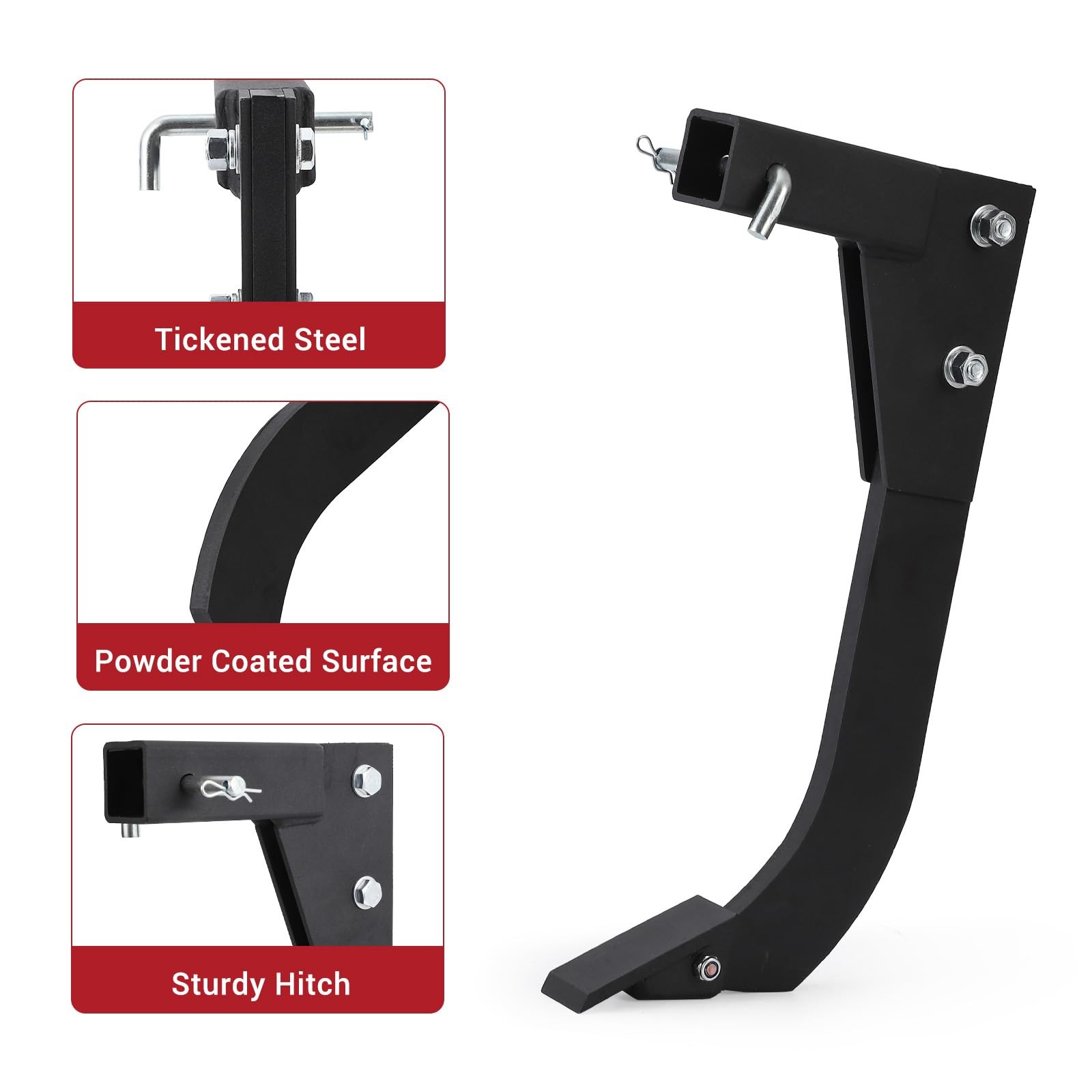 Hitch Mounted Trencher 18" Scarifier Shank w/ 2 Teeth for 2" Receiver Adapters