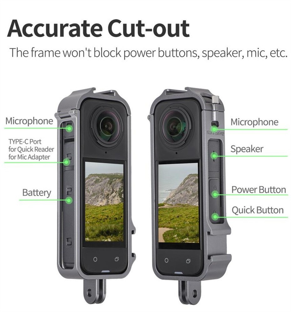 Protective Aluminium Shock Drop Resistant Bezel For Insta360 X4 Panoramic Camera