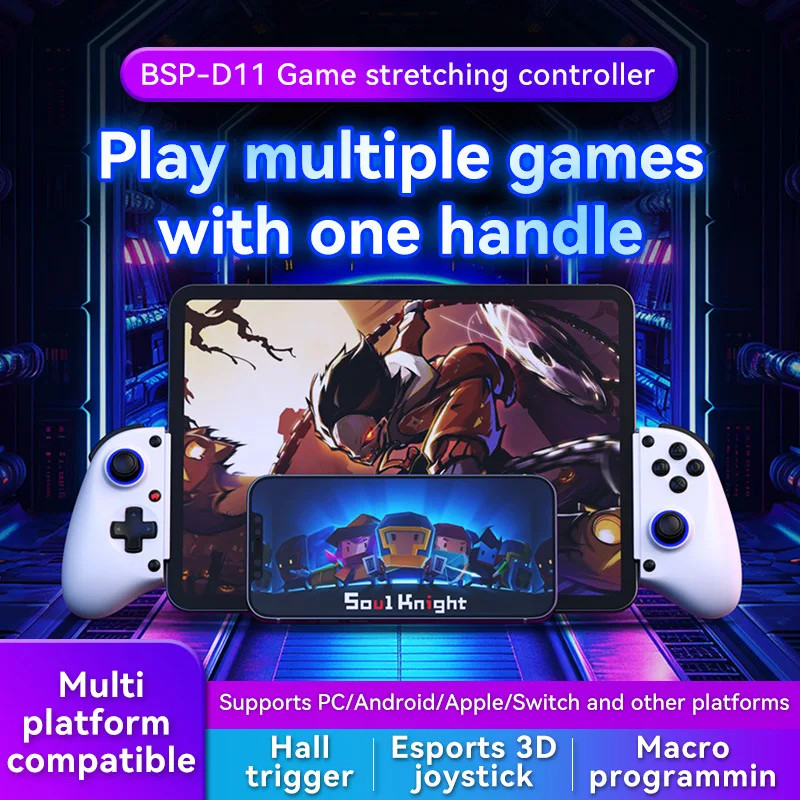 BSP D11 Wireless Stretchable Gaming Controller for Switch/PC/Android/iOS Hall Tr