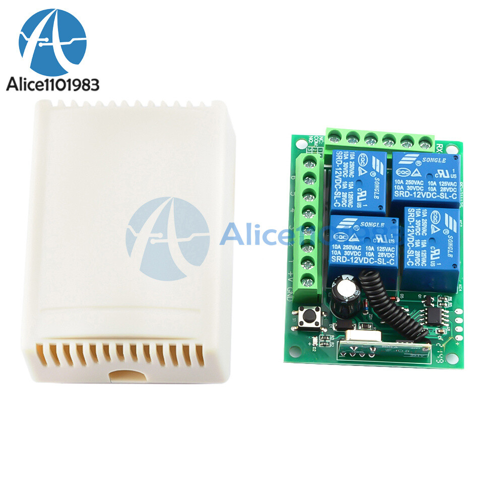DC 12V 433MHz 315MHz Wireless RF Remote Control Relay Switch 4CH Receiver Module