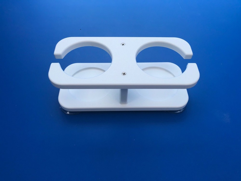 2 Cup Holder  With Suction Cups (WHITE STARBOARD)