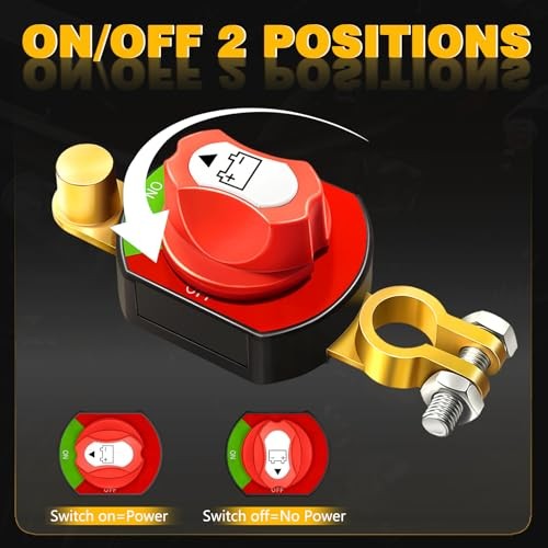 Top Post Battery Disconnect Switch 12V-48V 300A On/Off Battery Kill Switch