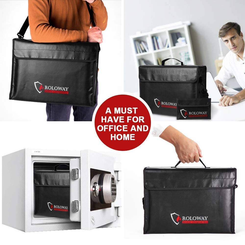 Large Fireproof Bag Water Resistant Document Safe 17 x 12 inches