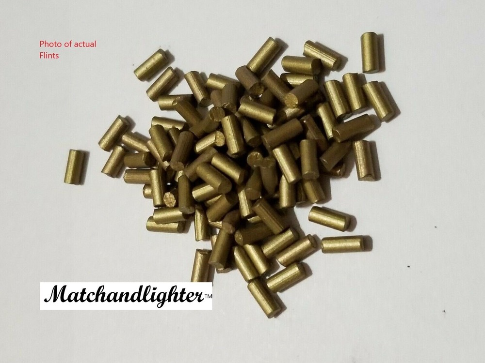 10 Gold Lighter Flints for Fluid / Gas Lighters Replacement Flint